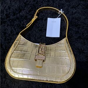 Versace Greca Goddess Shoulder Bag, GOLD.